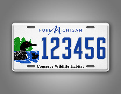 Custom Michigan Conserve Wildlife Habitat Personalized License Plate