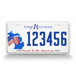 Custom Michigan State Proud To Be American Personalized License Plate