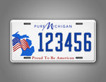 Custom Michigan State Proud To Be American Personalized License Plate