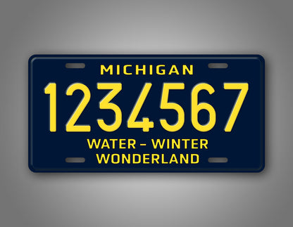 Custom Michigan Water Winter Wonderland Personalized License Plate