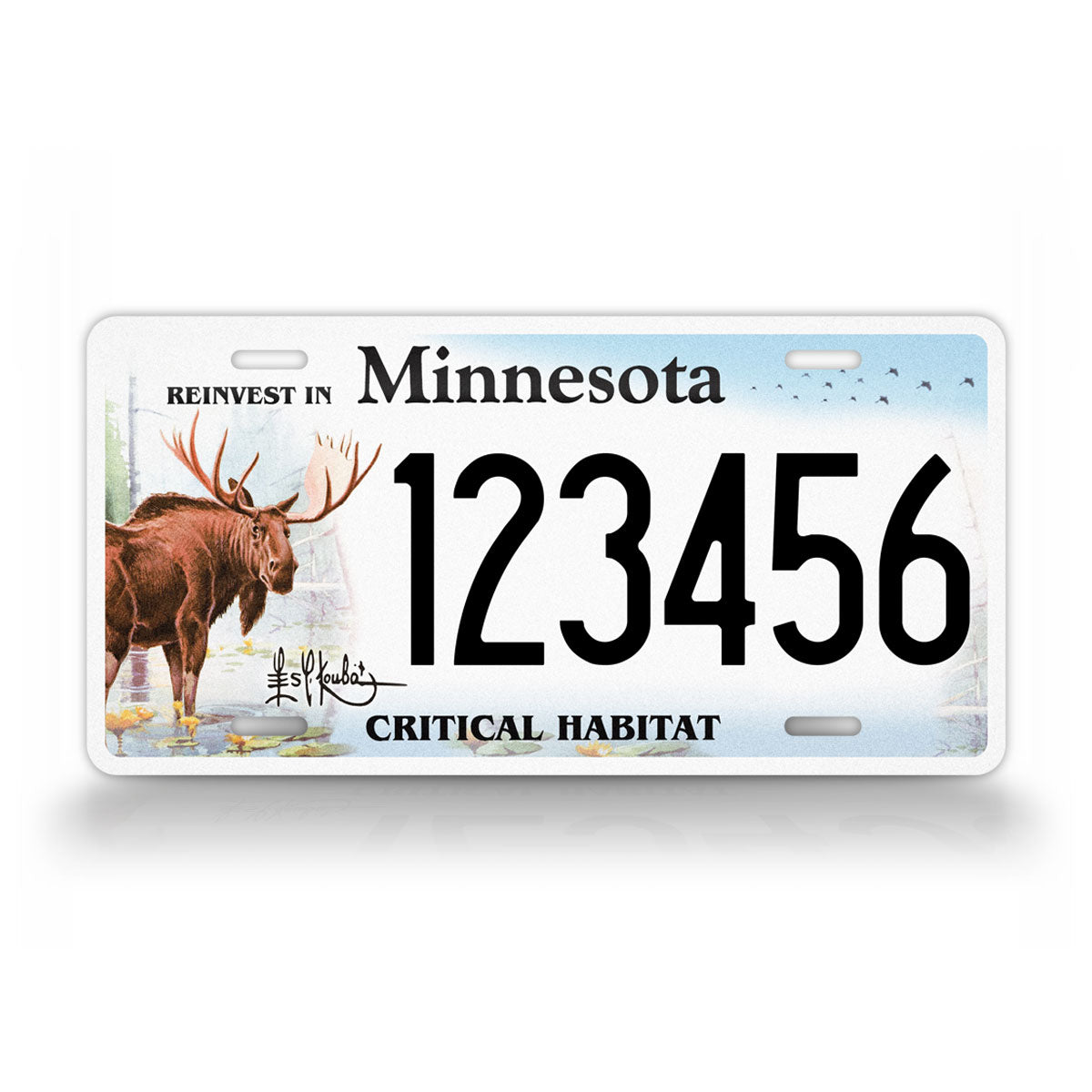Personalized Minnesota State Critical Habitat - Moose Custom License Plate