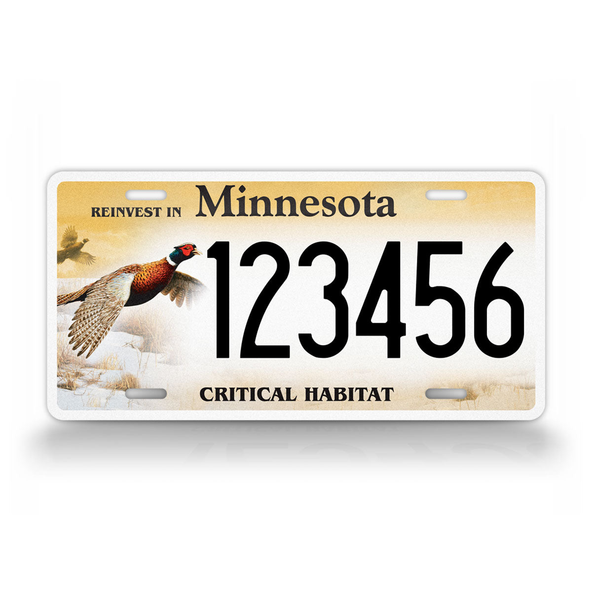 Personalized Minnesota State Critical Habitat - Pheasant Custom License Plate