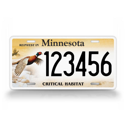 Personalized Minnesota State Critical Habitat - Pheasant Custom License Plate