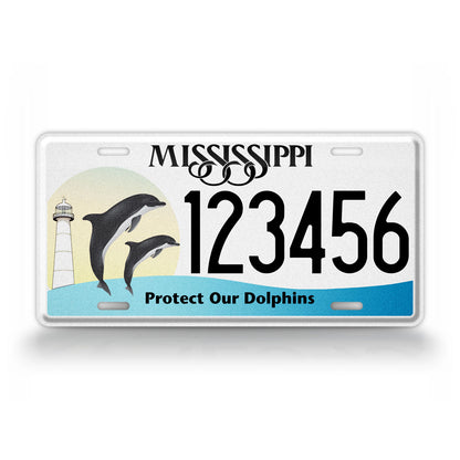 Personalized Mississippi State Protect Our Dolphins License Plate