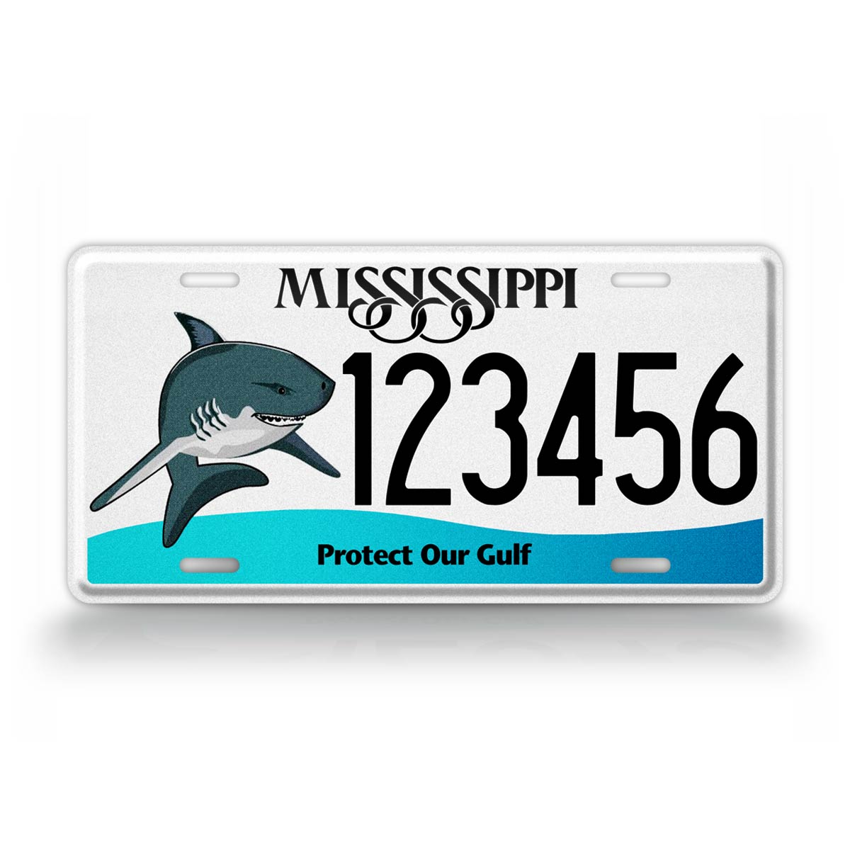 Personalized Mississippi State Protect Our Gulf Shark License Plate