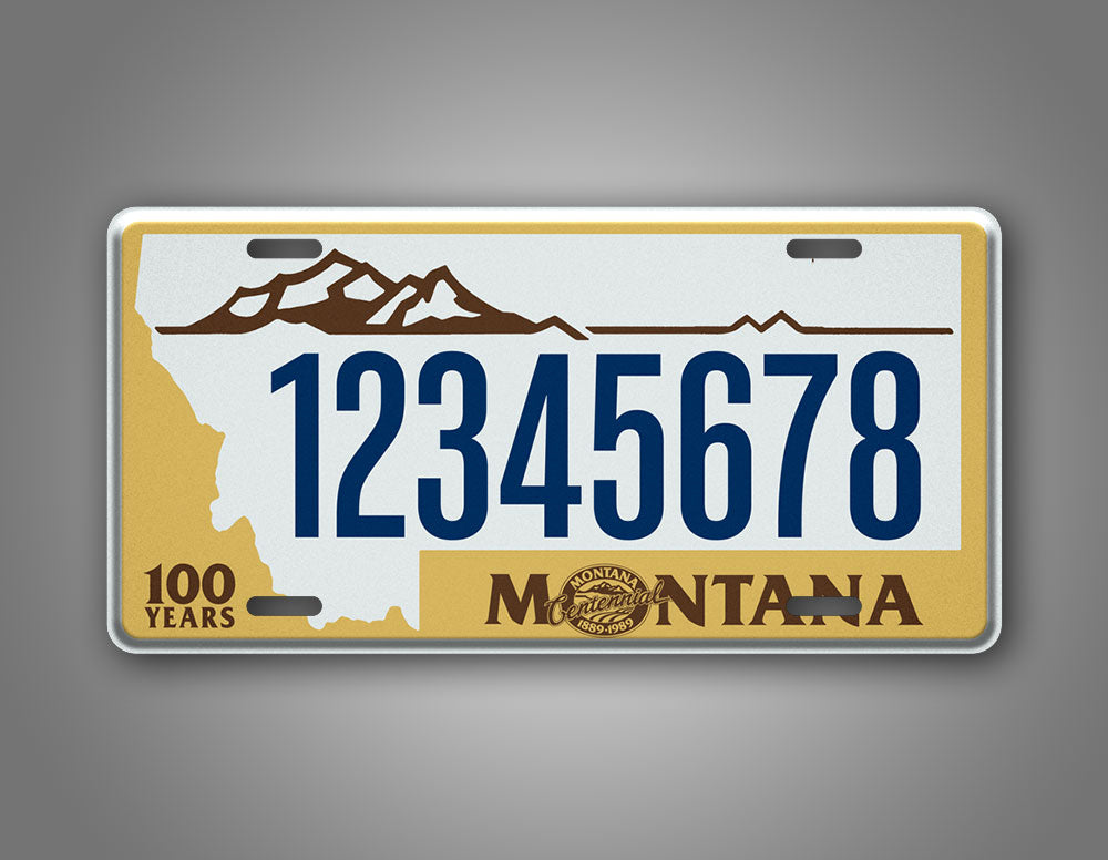 Custom Montana 100 Years centennial 1889 1989 Personalized License Plate