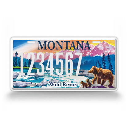 Custom Montana "Wild Rivers Bear" State 2016 License Plate