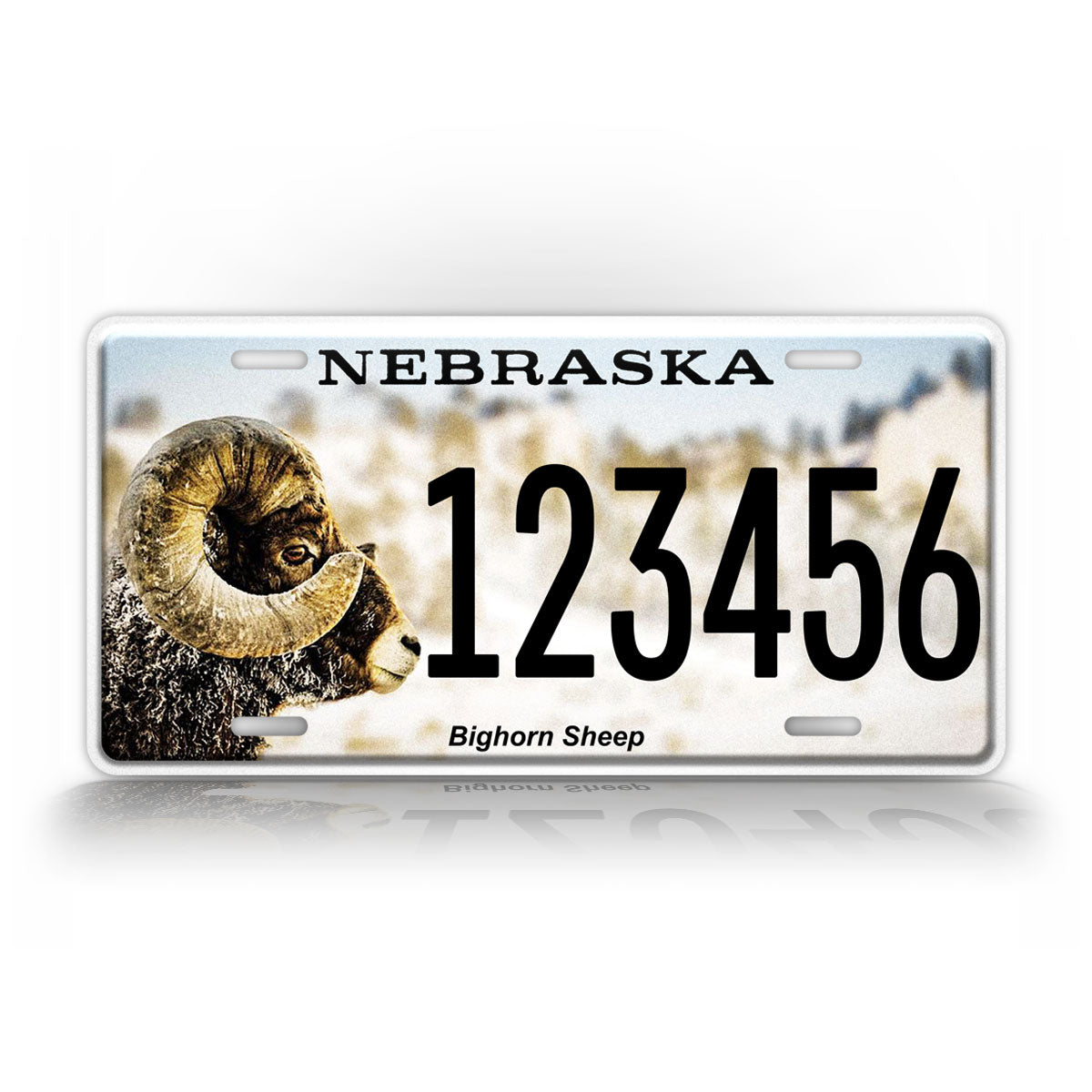 Custom Nebraska Bighorn Sheep Personalized License Plate