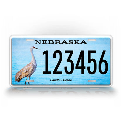 Custom Nebraska Sandhill Crane Personalized License Plate