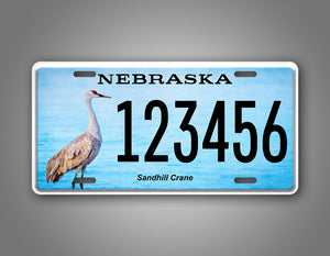 Custom Nebraska Sandhill Crane Personalized License Plate
