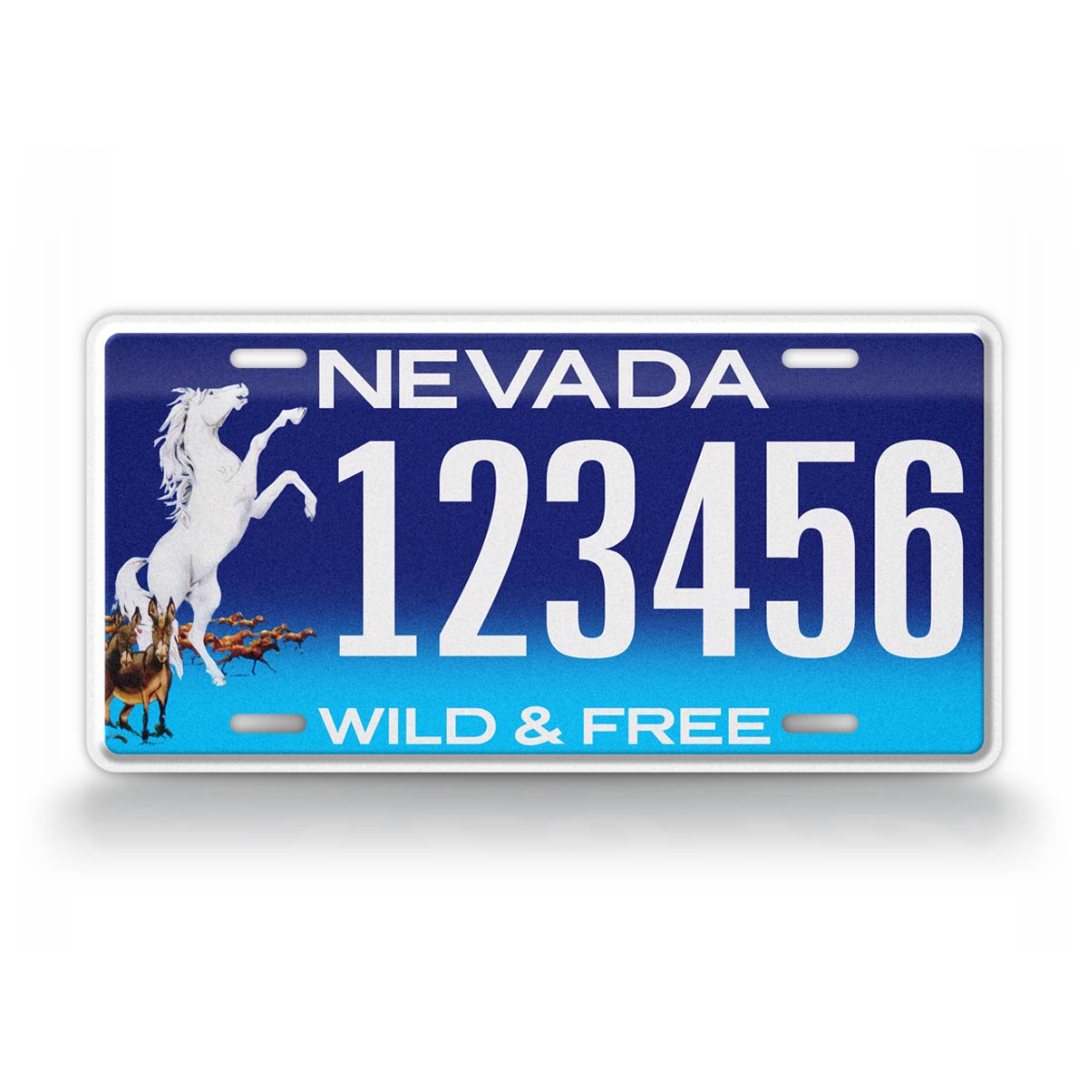 Custom Nevada Wild and Free Horse 2007 License Plate