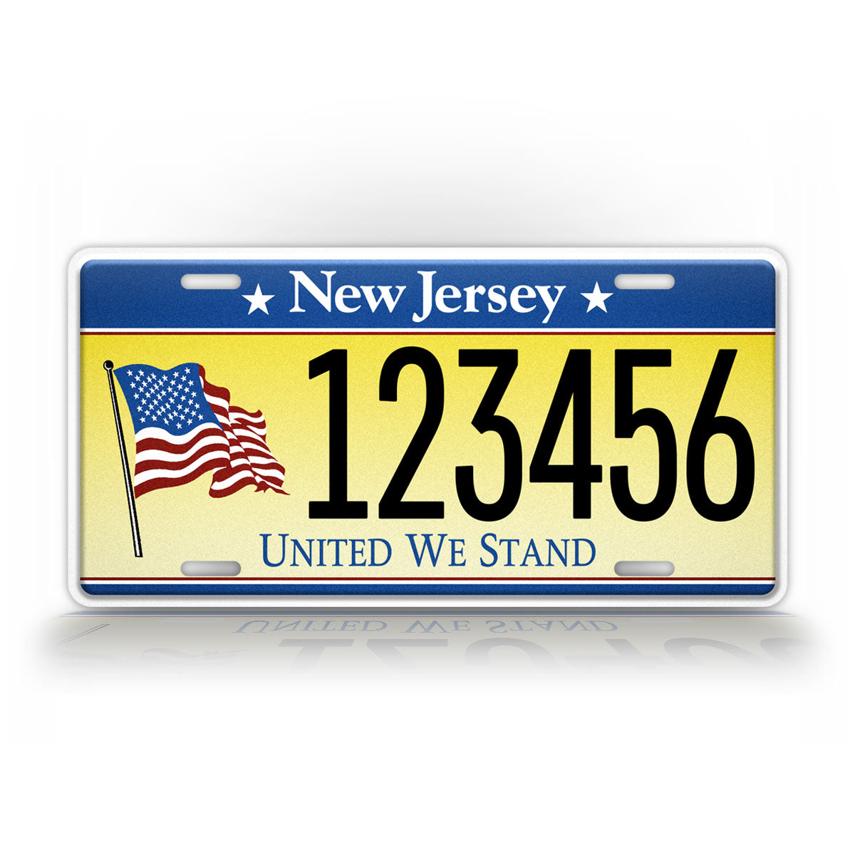 Custom New Jersey United We Stand Personalized License Plate