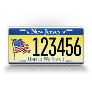Custom New Jersey United We Stand Personalized License Plate