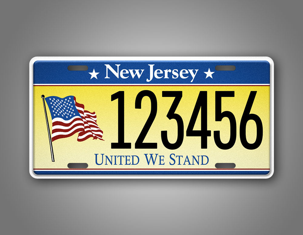 Custom New Jersey United We Stand Personalized License Plate