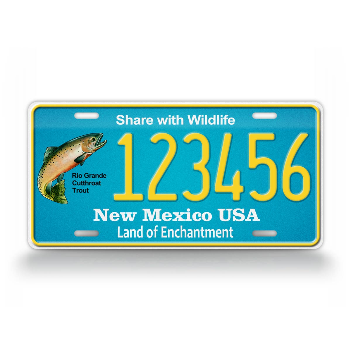Custom New Mexico Share with Wildlife Cutthroat Trout Fish 2017 License Plate