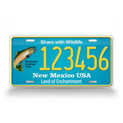Custom New Mexico Share with Wildlife Cutthroat Trout Fish 2017 License Plate