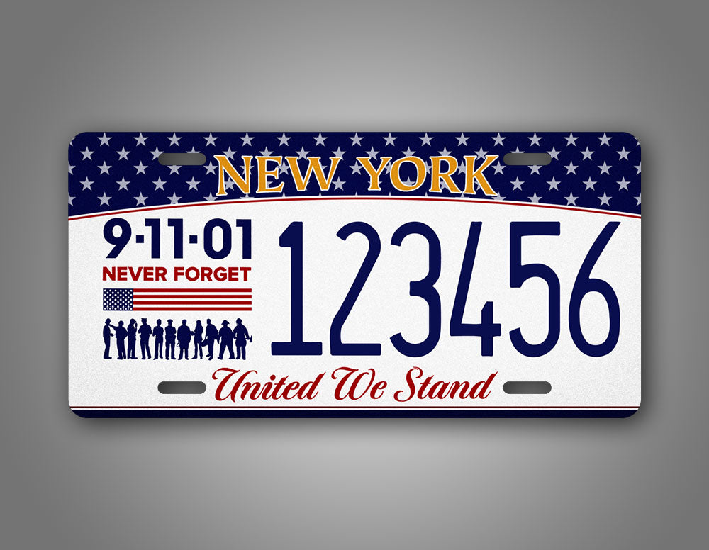 Custom New York 9-11 Never Forget Personalized License Plate