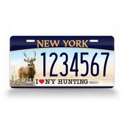 Personalized New York "I Love Hunting" 2014 Custom License Plate