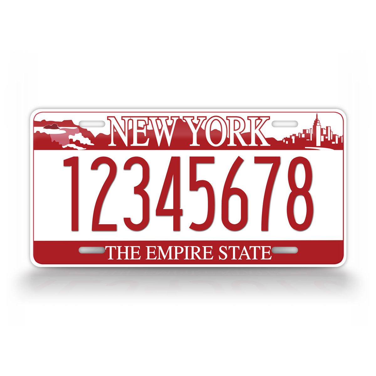 Personalized Red New York Falls Custom License Plate