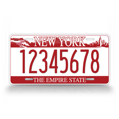 Personalized Red New York Falls Custom License Plate