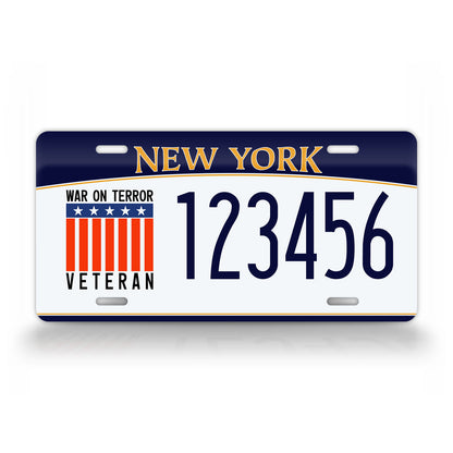 New York War on Terror Veteran Replica License Plate