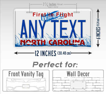 Personalized North Carolina First In Flight Custom State License Plate