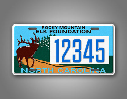 Novelty North Carolina Rocky Mountain Elk Foundation Custom 6x12 License Plate