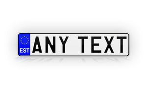 Personalized Estonia European Style License Plate