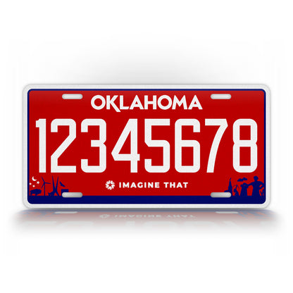 Oklahoma Red "Imagine That" License Plate