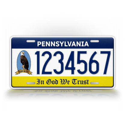 Custom Pennsylvania In God We Trust Eagle Personalized License plate