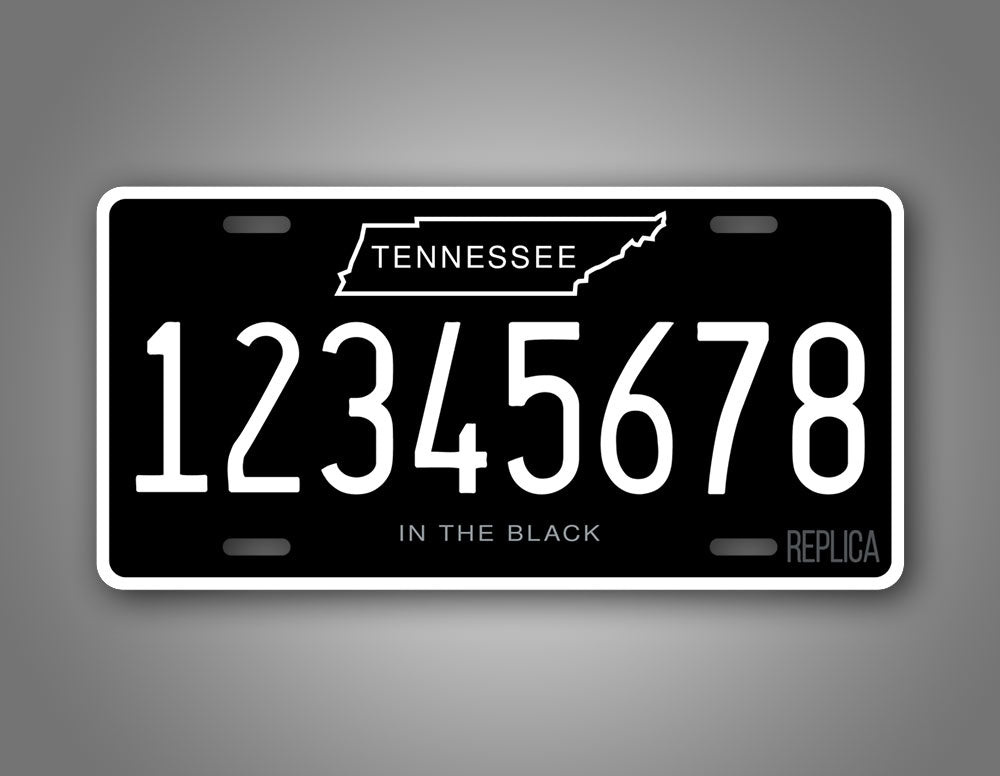 Custom Tennessee "In The Black" Personalized License Plate