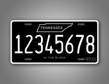 Custom Tennessee "In The Black" Personalized License Plate