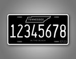 Custom Tennessee In The Black Personalized License Plate