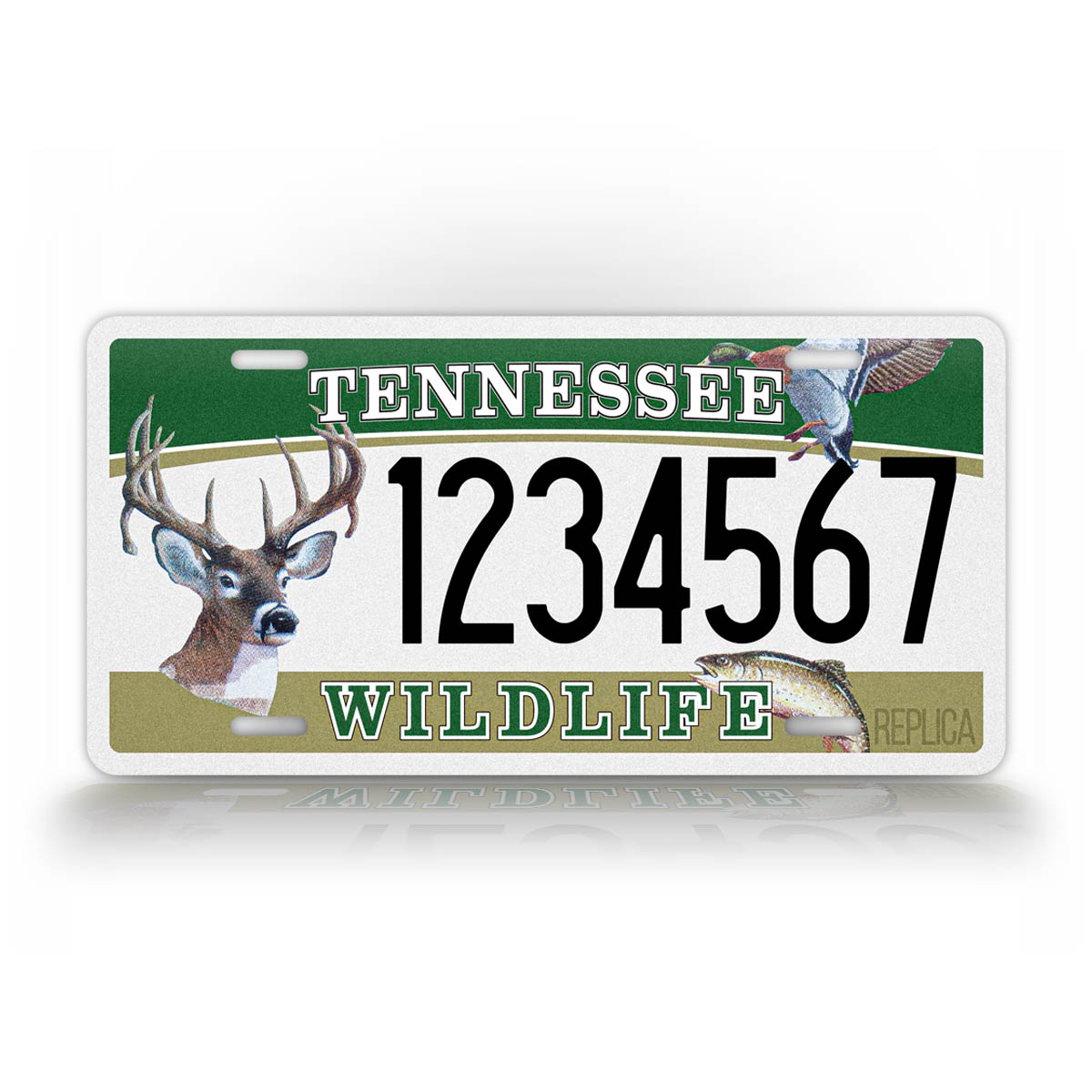 Custom Tennessee Wildlife Deer Duck Fish Personalized License Plate