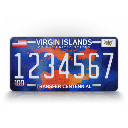 US Virgin Islands Transfer Centennial Personalized License Plate