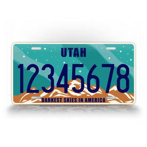 Custom Utah Darkest Skies In America Personalized License Plate