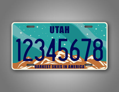 Custom Utah Darkest Skies In America Personalized License Plate