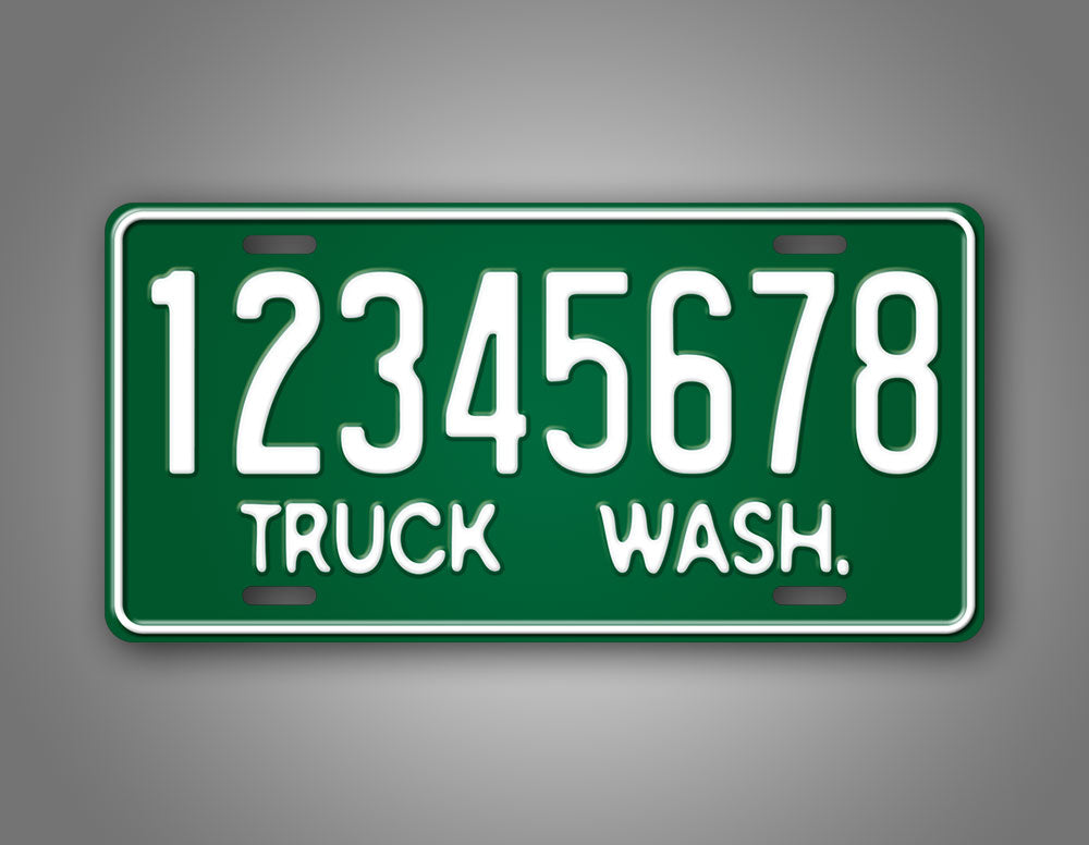 Custom Vintage Green Washington Truck Wash Personalized License Plate