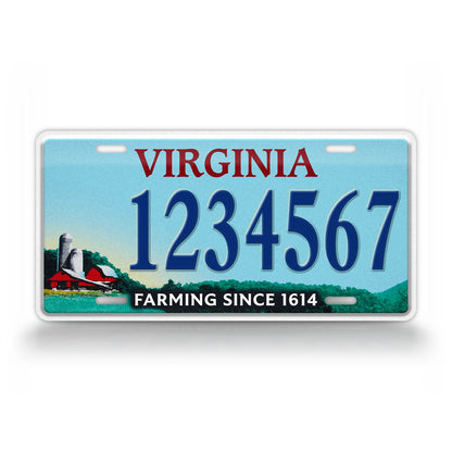 Custom Virginia Farming Since 1614 Personalized License Plate