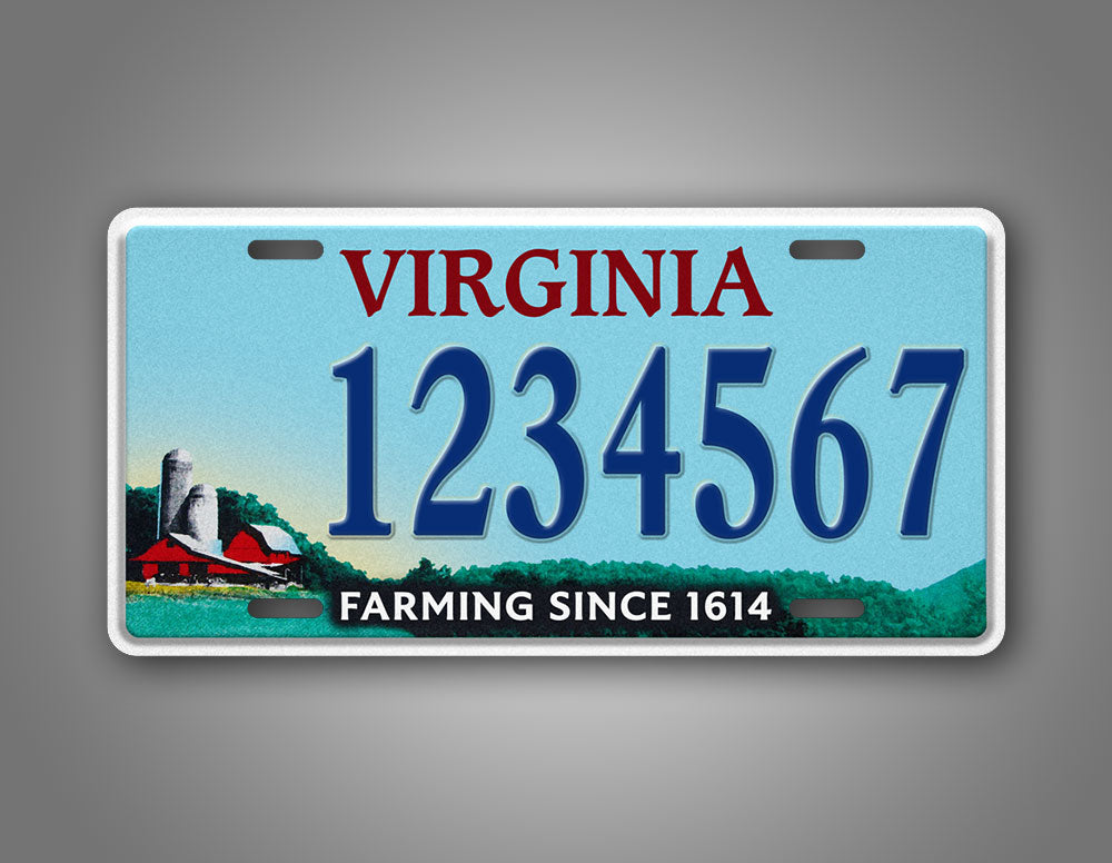 Custom Virginia Farming Since 1614 Personalized License Plate