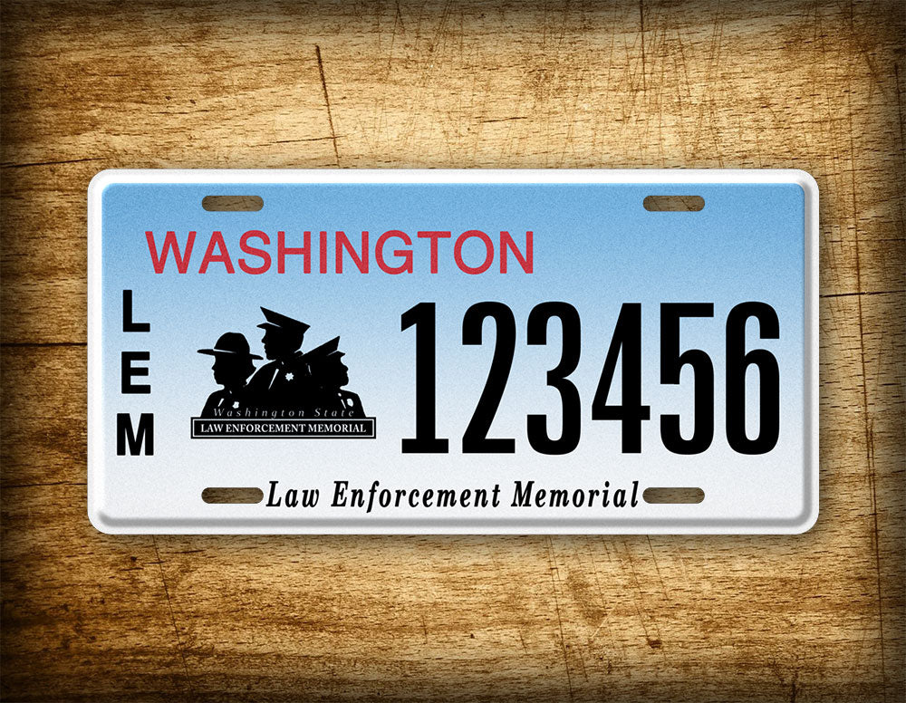 Novelty Washington Law Enforcement Custom 6x12 License Plate