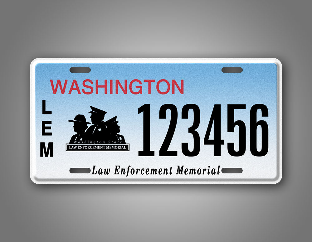 Novelty Washington Law Enforcement Custom 6x12 License Plate