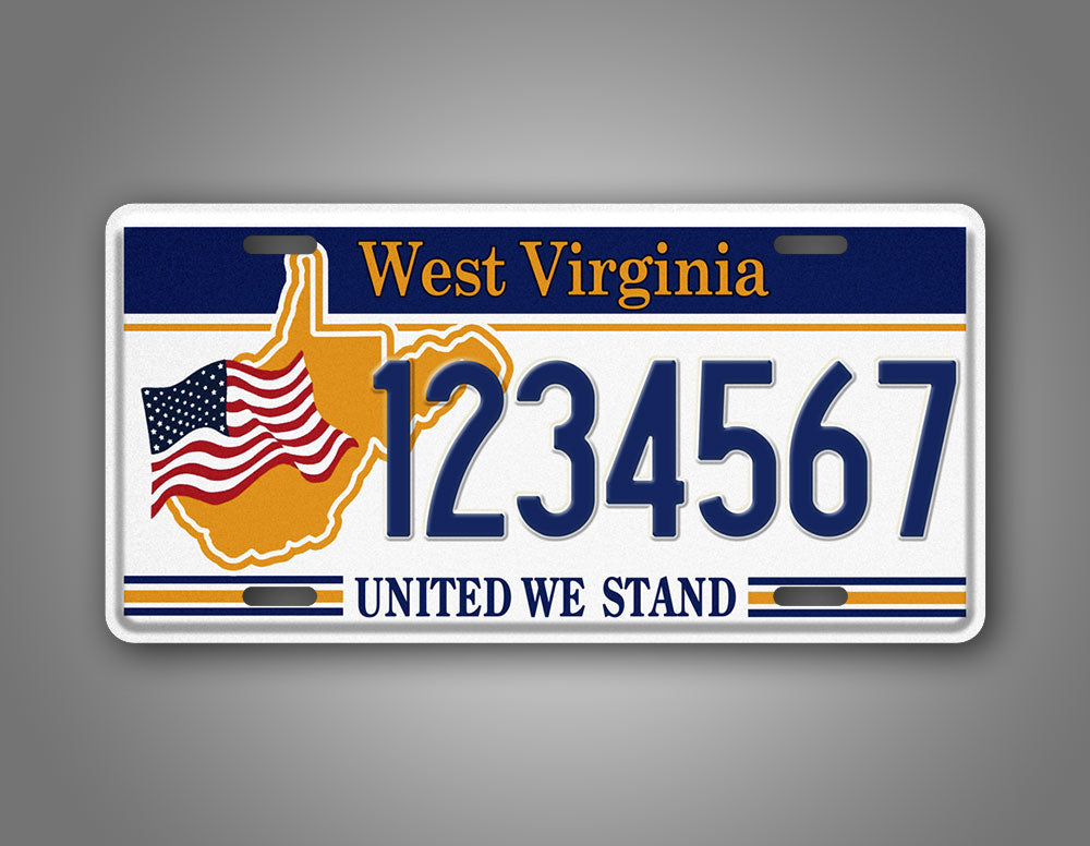 Custom West Virginia United We Stand Novelty Personalized License Plate