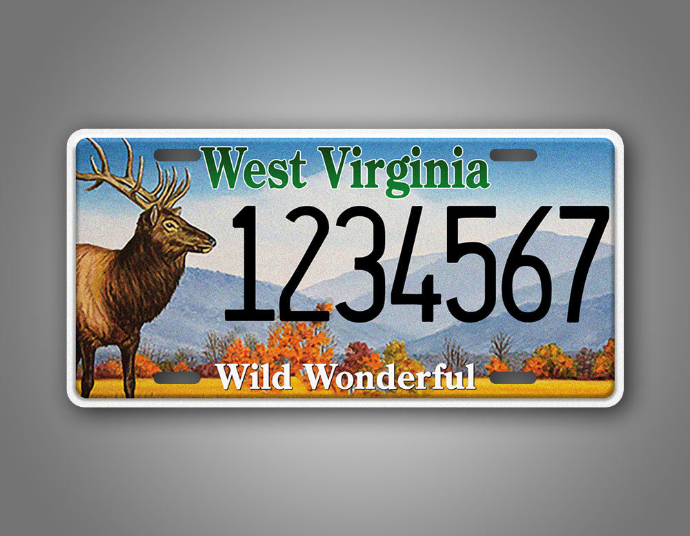Custom West Virginia Wildlife Elk Novelty Personalized license Plate