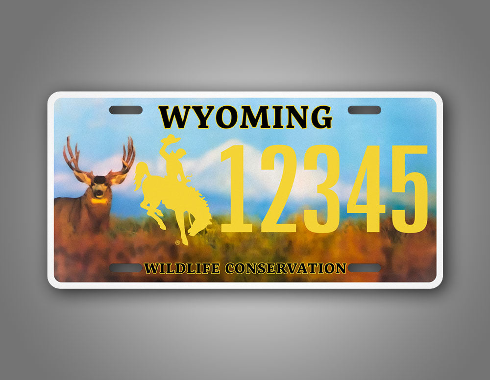 Custom Wyoming Wildlife Novelty Personalized License Plate