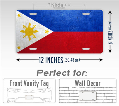 Flag Of The Philippines Weathered Metal License Plate