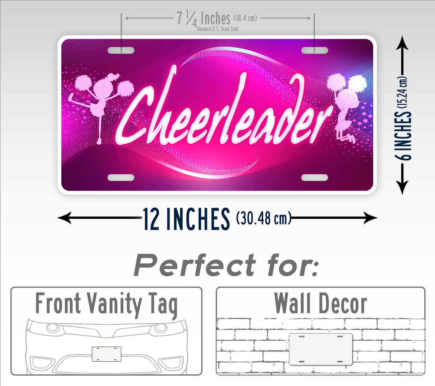 Pink Cheerleader Pom-Pom License Plate