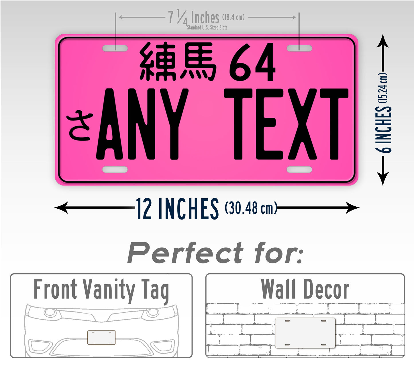 Personalized Pink Japanese JDM License Plate