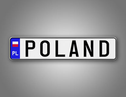 Personalized Poland European Style License Plate