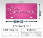 Pink Purple Princess Crown License Plate